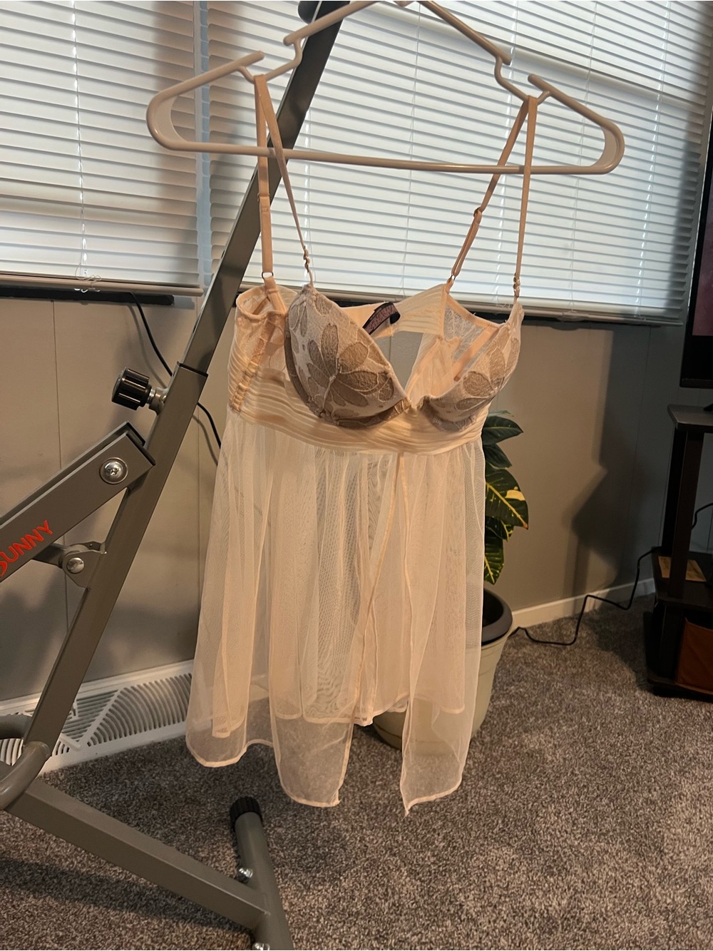 Victoria's Secret Sheer Mesh Chemise - Soft Cream